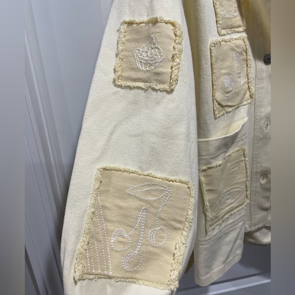 Zara Overshirt Jacket w/ Embroidered Patches Bloggers Favorite NWT - Picture 6 of 11